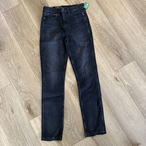 NWT GAP VINTAGE SLIM HIGH RISE JEANS WASHED BLACK WOMENS SZ 28 / 6 TALL VTG Y2K